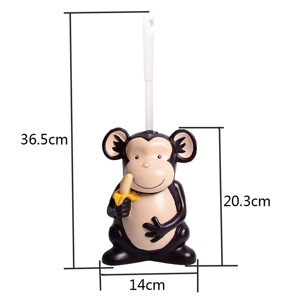 Ensemble de brosses de toilette en forme de singe mignon, support de brosse de nettoyage de Base en résine, accessoires de WC créatifs durables sans impasses, brosse de sol de salle de bain