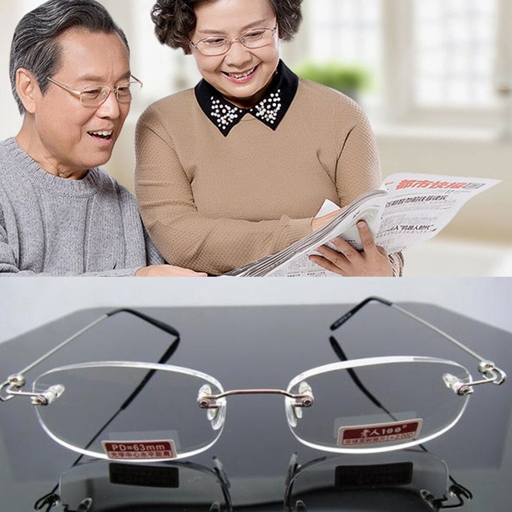 Unisex Ultra Light Spring Leg Glasses Frameless Resin Aspheric Surface Reading Glasses Eyeglasses Readers #137