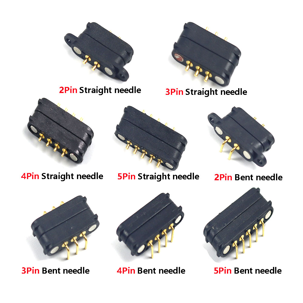 1Pair Magnetic Pogo Pin Connector 2A 36V 2/3Pin 4Pin 5 Pin Spring-Loaded Male Female 2.54 MM Spring Loaded DC Power Charge Probe