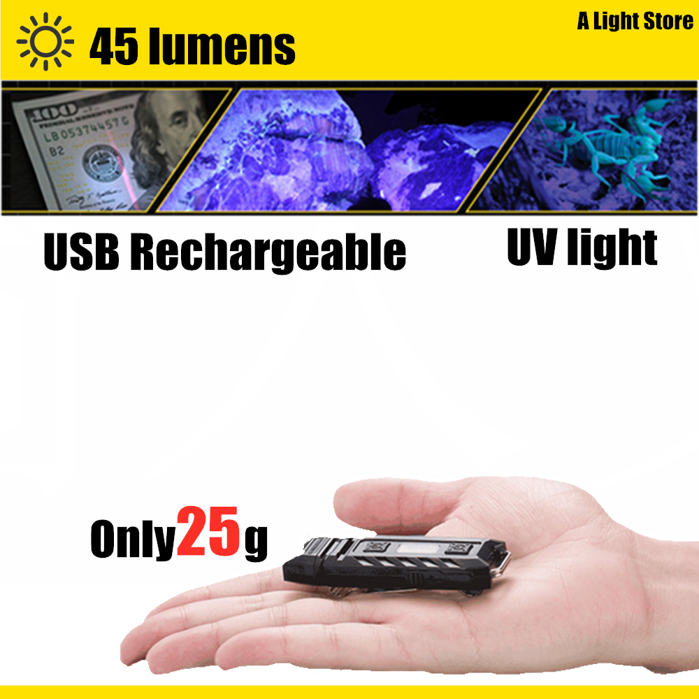 Original nitecore tommelfingerlygte nøgleringslommelygte arbejdslampe camping edc lommelygte vandreture bærbar lys