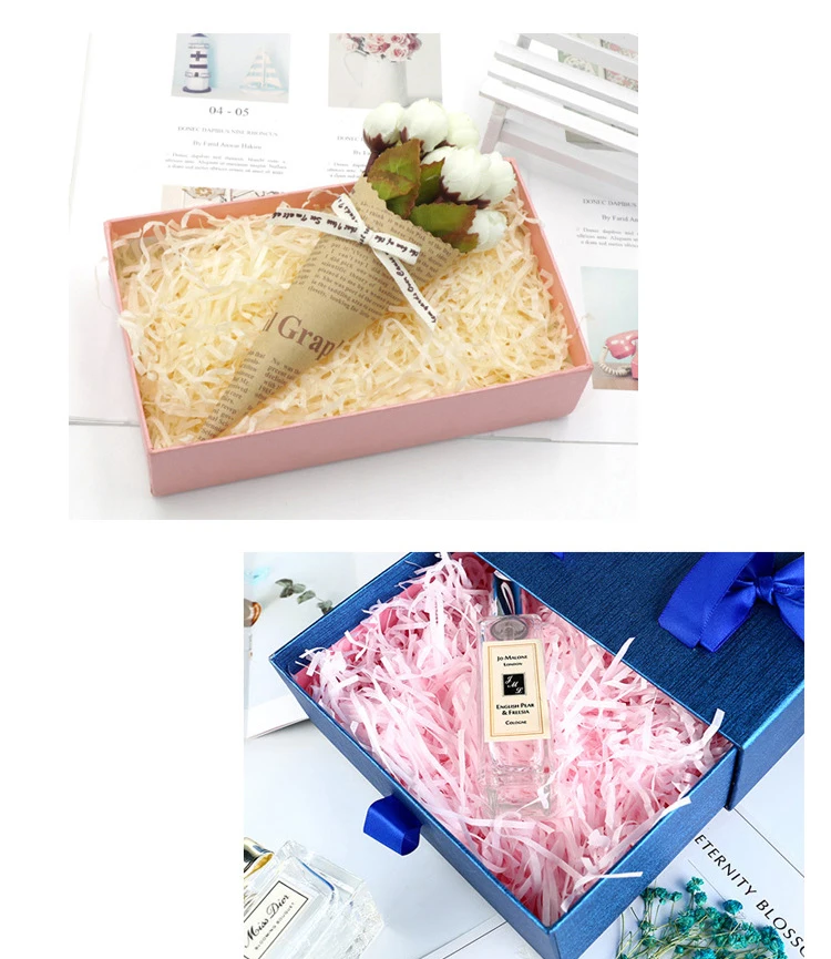 Cajas de papel arrugado de rafia, Material de relleno de caja de DIY, decoración del hogar, 10g/20g