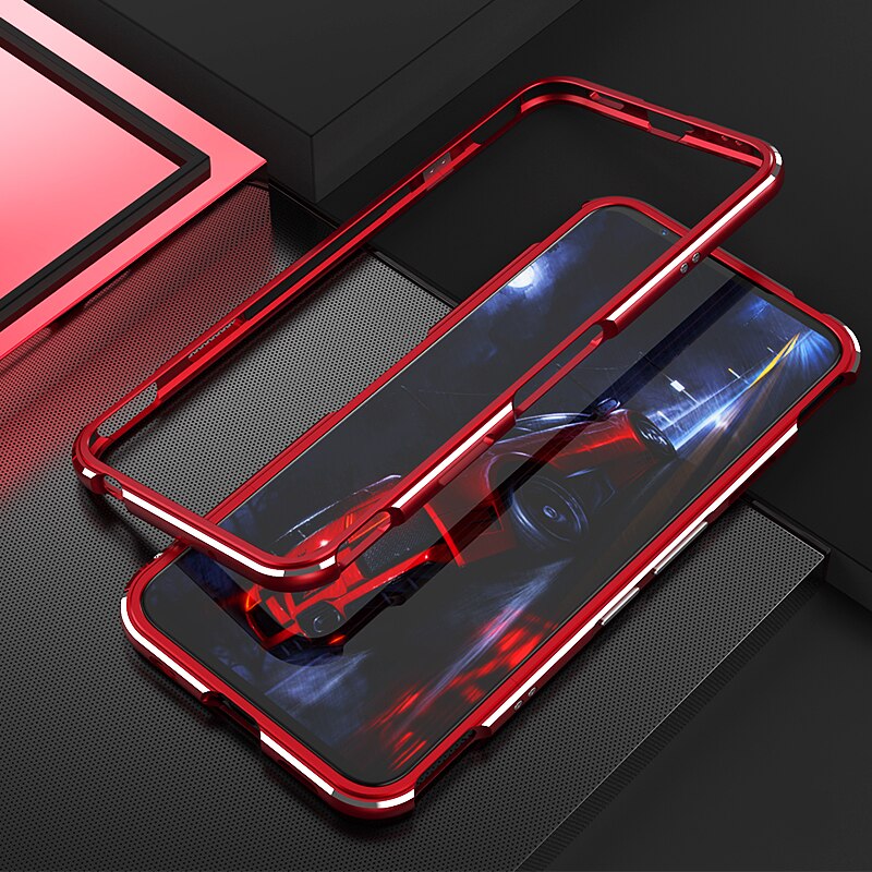 Ylellinen metallinen puskurin puhelinkotelo zte nubia red magic 5g coque -alumiinikehys 3d suojakuori redmagic 5g koteloa iskunkestävä: Punainen