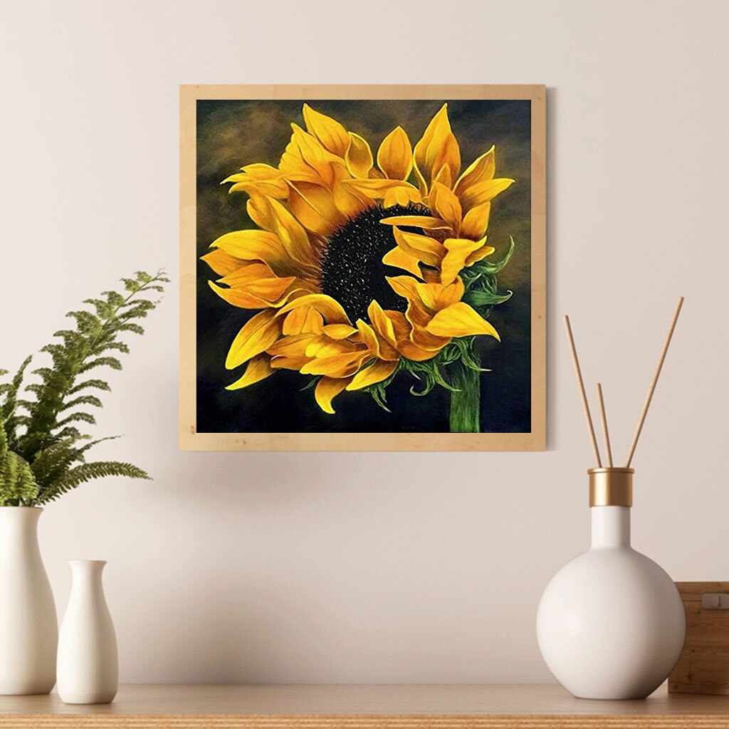5D diamond painting cross stitch kit inlaid diamond sunflower flower mosaic pattern round beads diamond embroidery home decorati