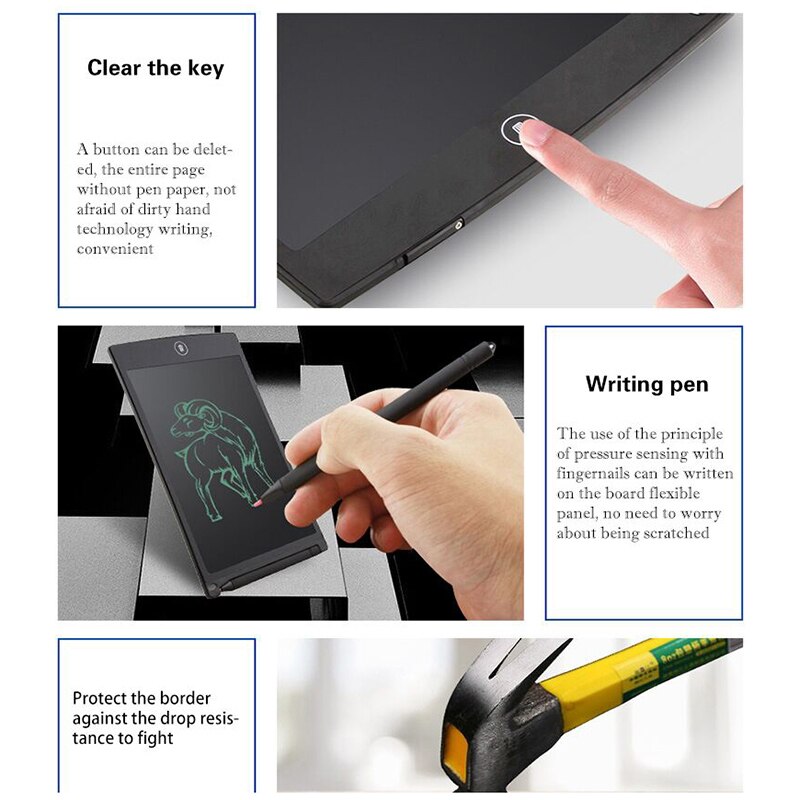 LCD Writing Tablet 8.5 inch Digital Drawing Electronic Handwriting Pad Message Graphics Board Digital Tablets with Stylus Pen