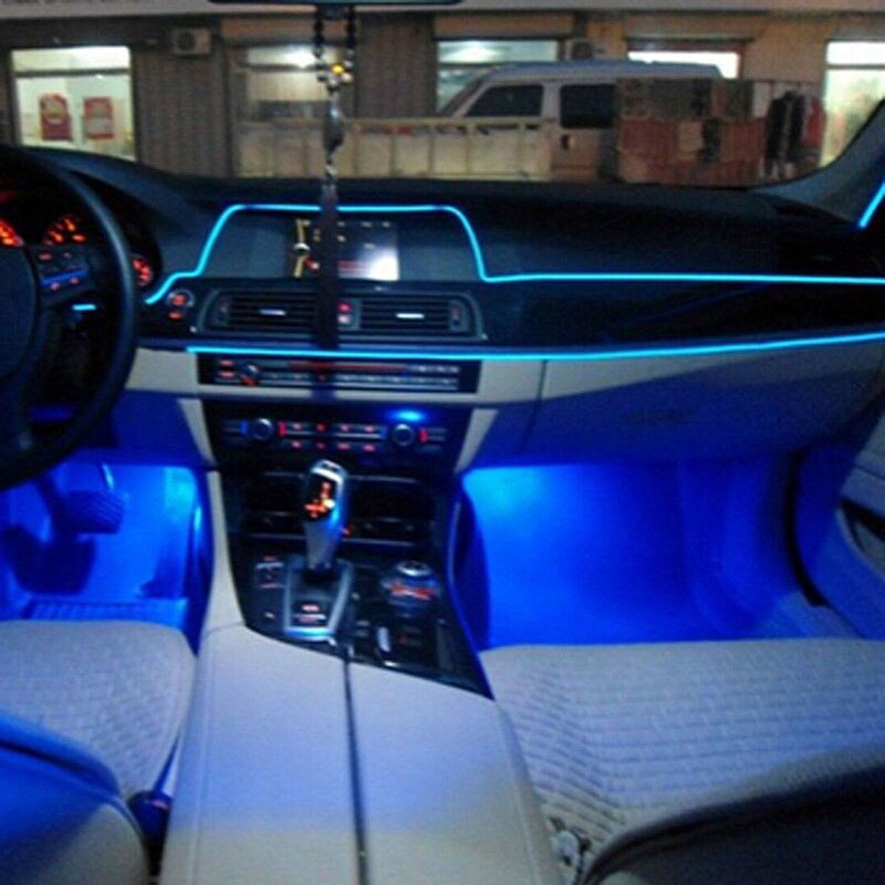 Neon Strip Tape Blue 5000 hours EL Cold Light Wire&Adapter Interior Decor Fluorescent Reliable High-tech Bright