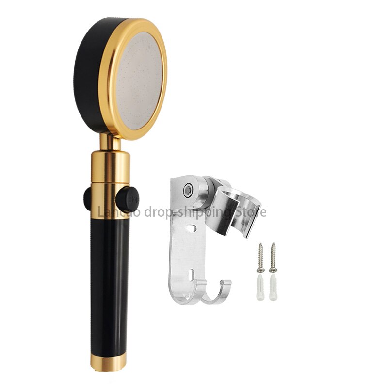 360 degree rotatable Bathroom Bath Black Shower Set Hand held Shower Head with Water Control Button Wall Mounted Black Shower: screw set