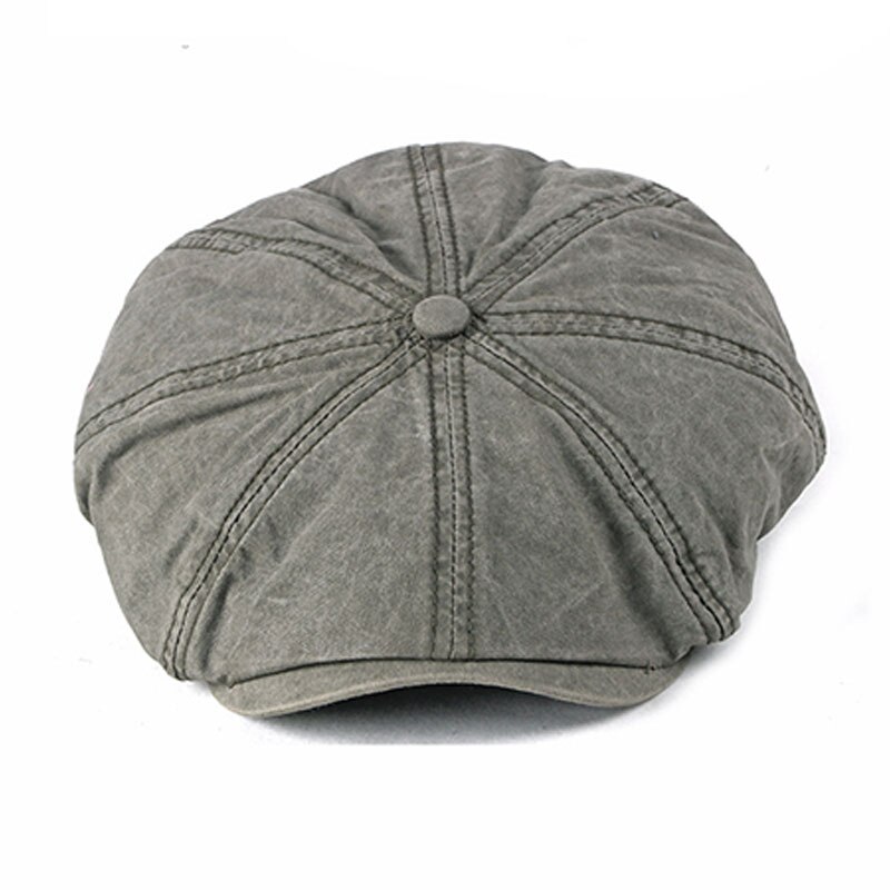 Gorro vintage de ocho hojas para hombre, gorra de algodón lavada para newsboy, Boina informal para exteriores, gorro plano octogonal, sombrero de Pintor británico para otoño