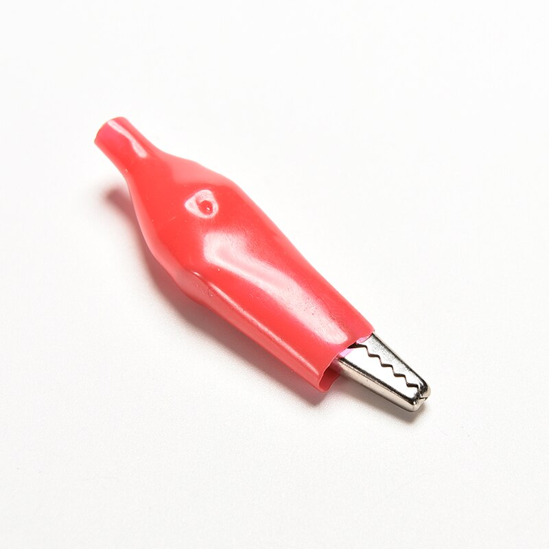 10 Pcs/lot 44MM Metal Alligator Clip Crocodile Electrical Clamp for Testing Probe Meter Black and Red with Plastic Boot
