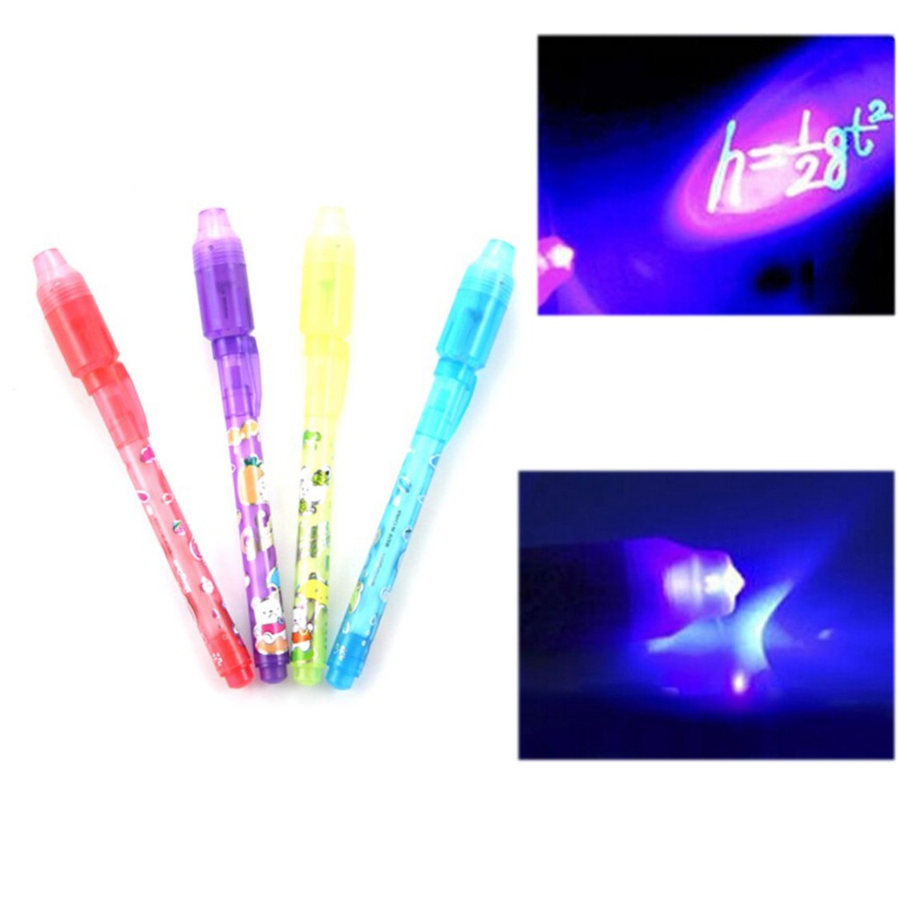 Stationery Drawing Tools Kids Child Magic 2 in 1 UV Black Light Combo Invisible Ink Pen Popular