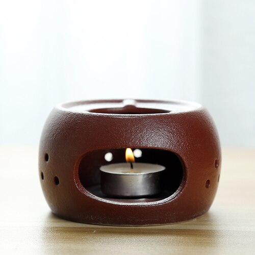 Styl japońnarty czarny Zen kominek robić aromaterapii ceramiczne naczynie na herbatę kuchenka świecznik czajnik Trivets kawy podgrzewacz robić mleka herbata akcesoria: B