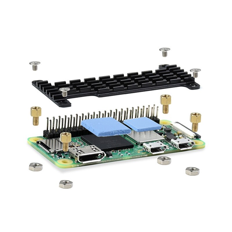 For Raspberry Pi Zero 2 W /Zero Aluminum Heatsink Kit with Thermal Pad for Raspberry Pi Zero W