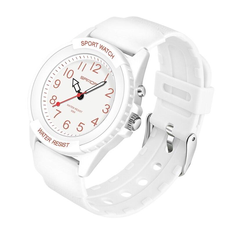 Modne oświetlenie niebieskie damskie zegarki kwarcowe damskie zegarki wodoodporne 50M świetlny wyświetlacz zwykły zegarek dziewczęcy dla kobiety montre femme: biały-2022