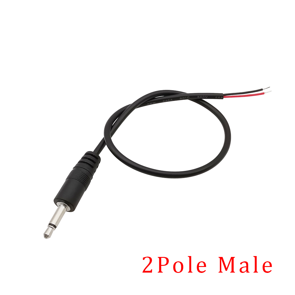 Conector macho hembra de 3,5mm, conector de Audio Mono/estéreo, Cable de extensión de auriculares de Audio de 3,5mm y 2/3/4 polos, Cable de reparación DIY de 30CM: Verde militar / Bajo 5 Unids
