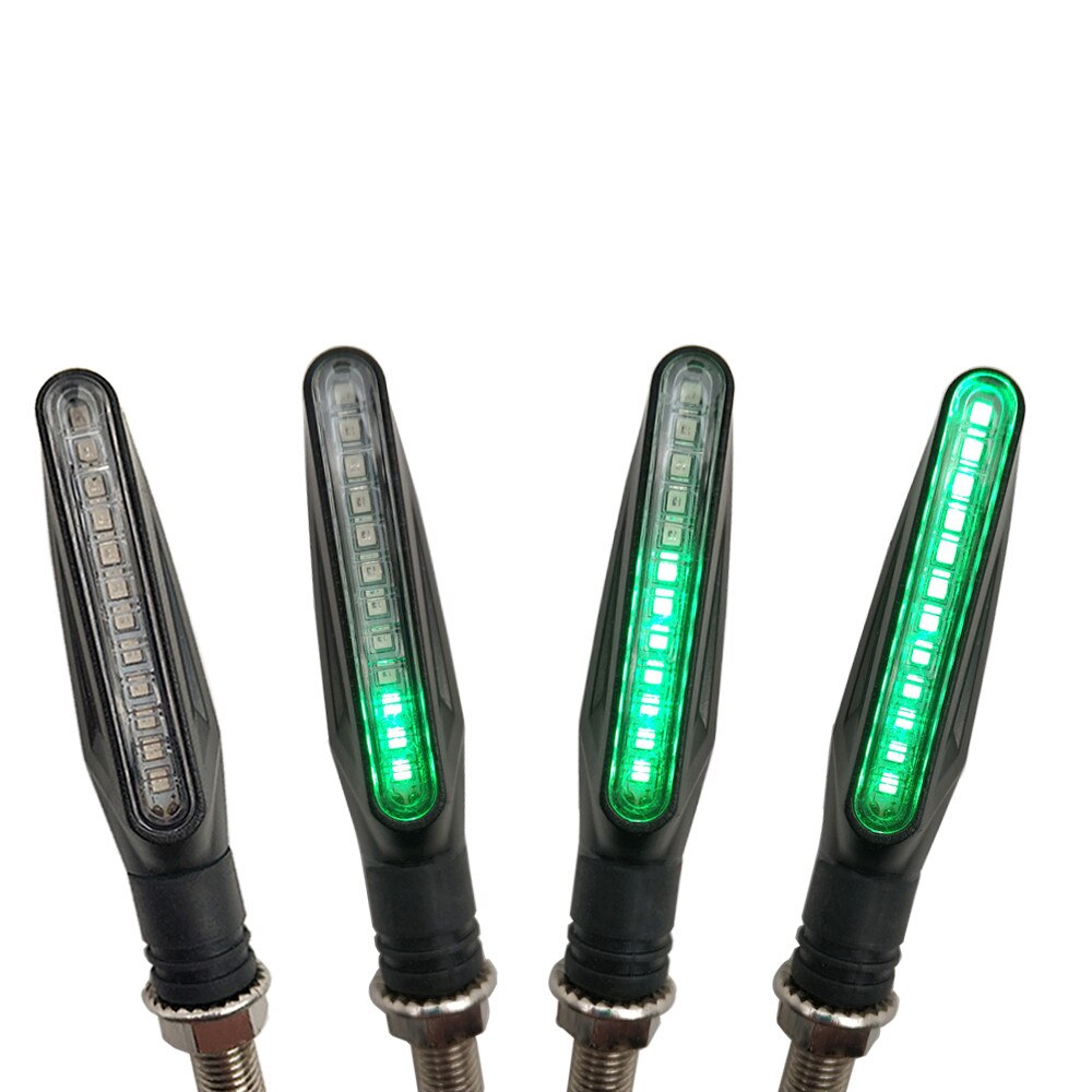 Clignotant LED universel pour motos, pour Kawasaki Z750 Z1000 Z650 Z900 Z800 Z250 Z300: Green-two pairs