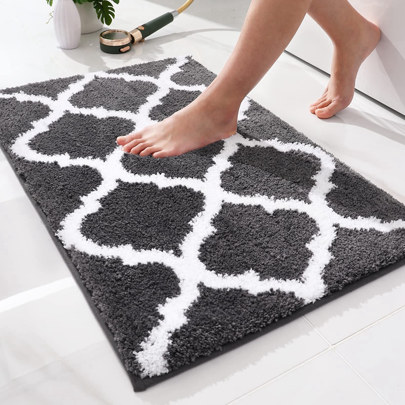 Olanly-alfombrilla de baño suave, alfombra de baño de microfibra súper absorbente, cinta antideslizante, alfombra de agua, suelo de ducha, alfombrillas de baño de lujo: Verde / 400 mm x 600 mm