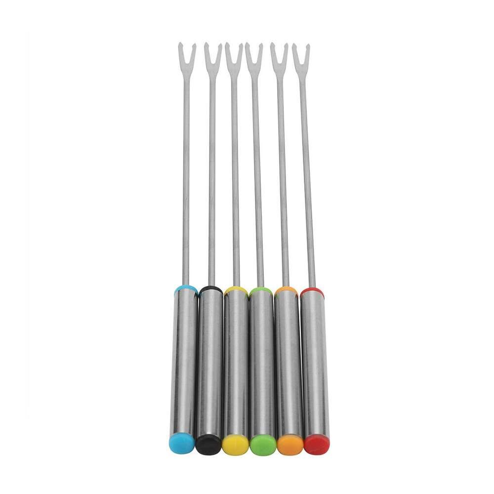 6 sztuk czekoladowe widelce ze stali nierdzewnej kuchnia ser owoców widelec deserowy fondue topnienia szpikulec akcesoria robić żywności