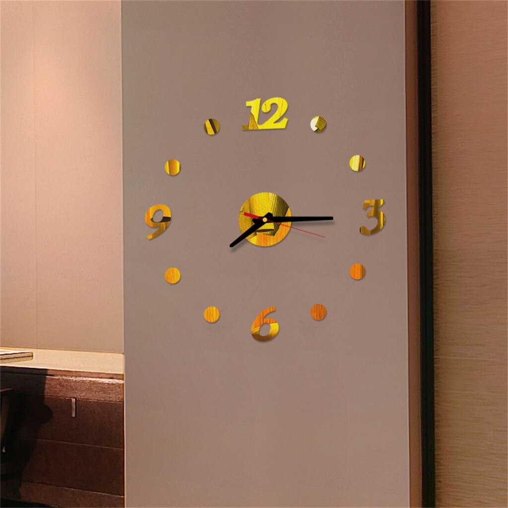 Décoration de la maison horloge murale grand miroir horloges murales moderne horloges murales bricolage autocollant mural Unique horloge de