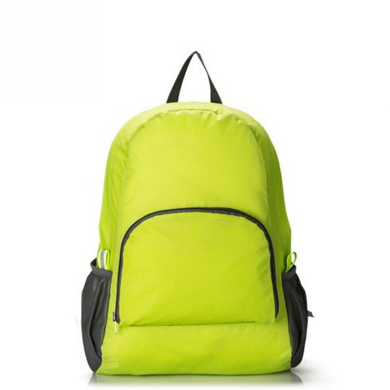 Portable Travel Backpacks Zipper Soild Nylon Back Pack Daily Traveling Women men Shoulder Bags Folding Bag: Green