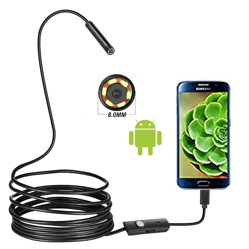 720P 8 Mm Otg Android Endoscoop Camera 1M Video Endoscoop Borescope Inspectie Camera Windows Usb Endoscoop Voor Auto