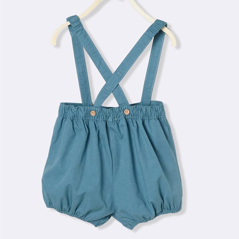 Baby Girls Boys Overalls Short Rompers Cute Summer Green Color Suspender Infant Clothes for 6-24 Months Kids