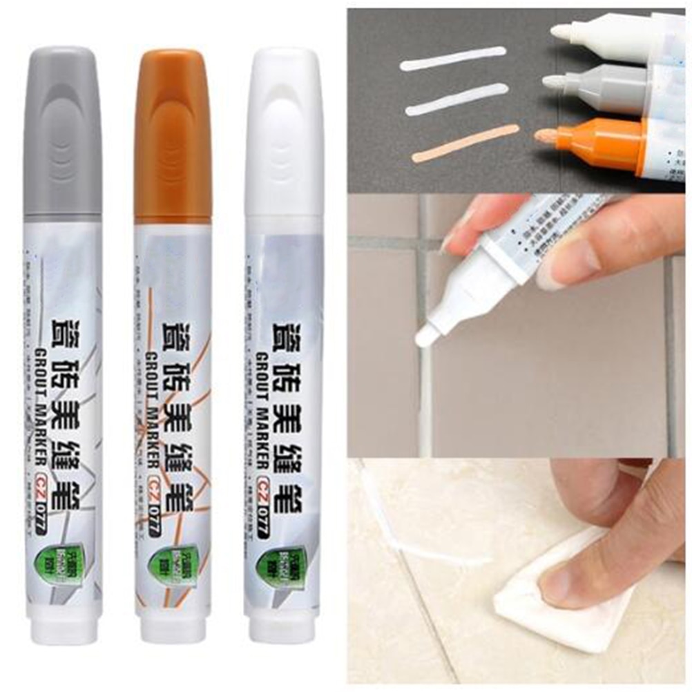 La lechada de la pluma de brecha de reparación 3 colores pluma blanca de recarga impermeable Mouldproof