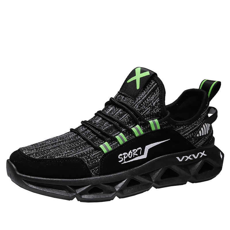 Forårssneakers mænd fritidssko mænd sko lette vandresko mænd sneakers mandlige sko zapatillas hombre: Sort / 7.5