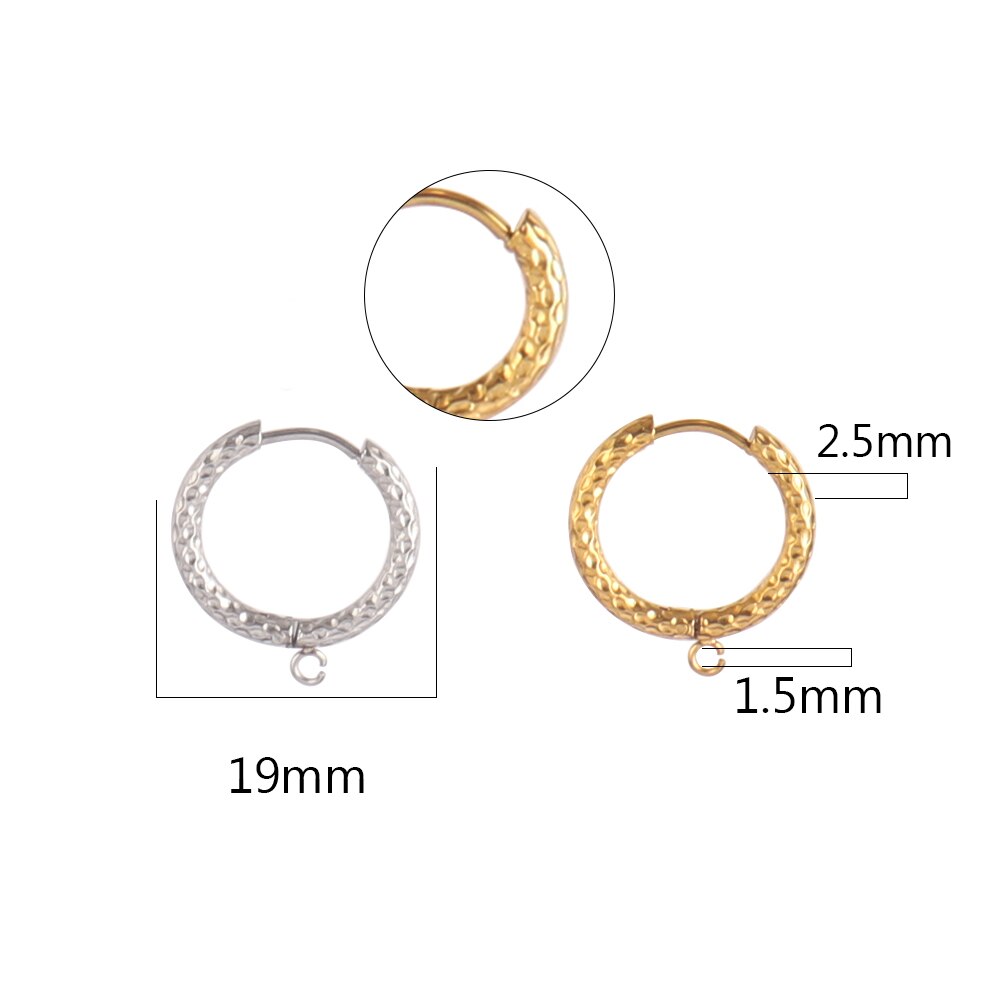 10 unids/lote de pendientes DIY de acero inoxidable 316L, Base de montaje para pendientes de aro para joyería DIY, suministros para fabricación de pendientes, accesorios: M / Multicolor