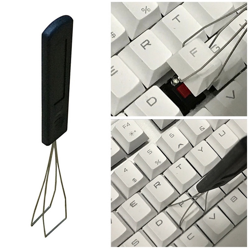 Steel Wire Keyboard Key Keycap Puller Plastic Handle Remover With