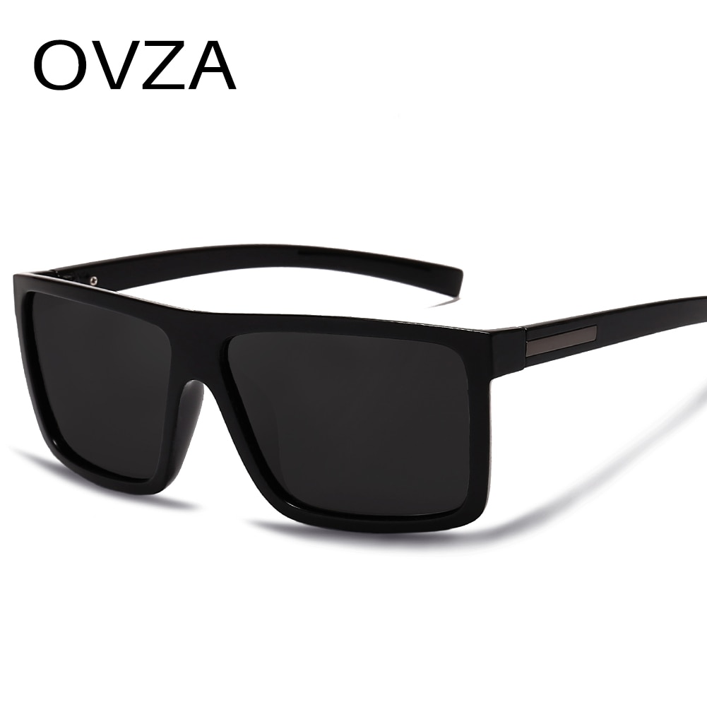 OVZA Men Sunglasses Polarized Flat Top Sunglasses Brand Driving Sun glasses Male Rectangle Style