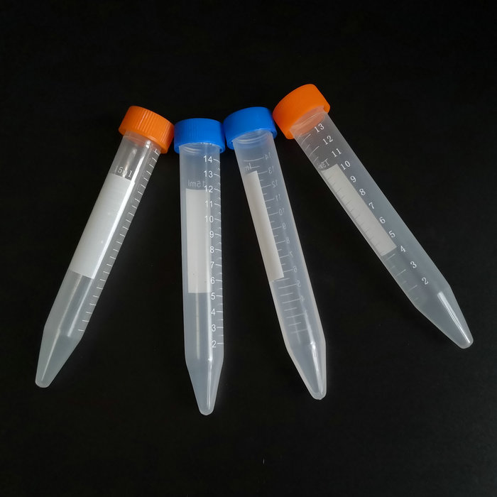 50pcs/pack 15ml V-shape Bottom Plastic Centrifuge Tubes With Graduated Marks, Scrow Cap