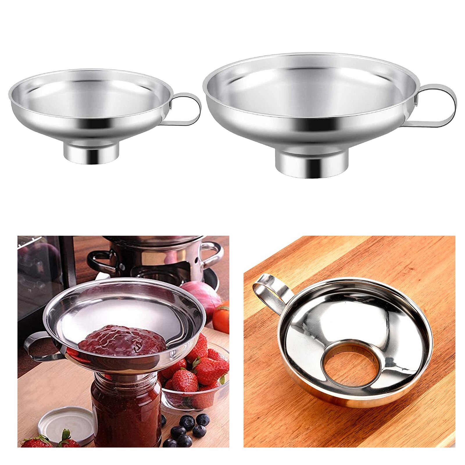 Stainless Steel Oil Pouring Decanting Funnel Can Kitchen Supply Tool