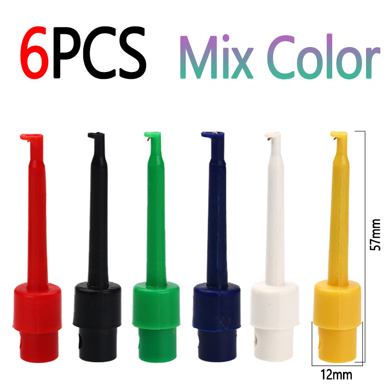 Bimoo 6PCS Lange Tip Hackle Tang Vliegen Haak Houder Clips Vliegbindset Tool Vliegvissen Accessoires Nimf Droog Nat vlieg Houder Clips: MULTI
