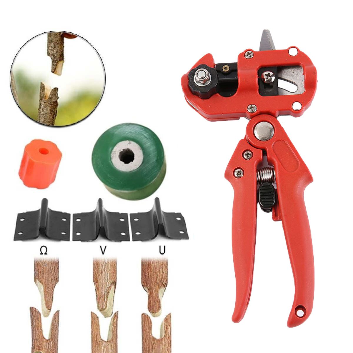 Grafting Pruner Garden Tool Branch Cutter Secateur Pruning Plant Shears Boxes Fruit Tree Scissor Chopper Vaccination Cut: Red
