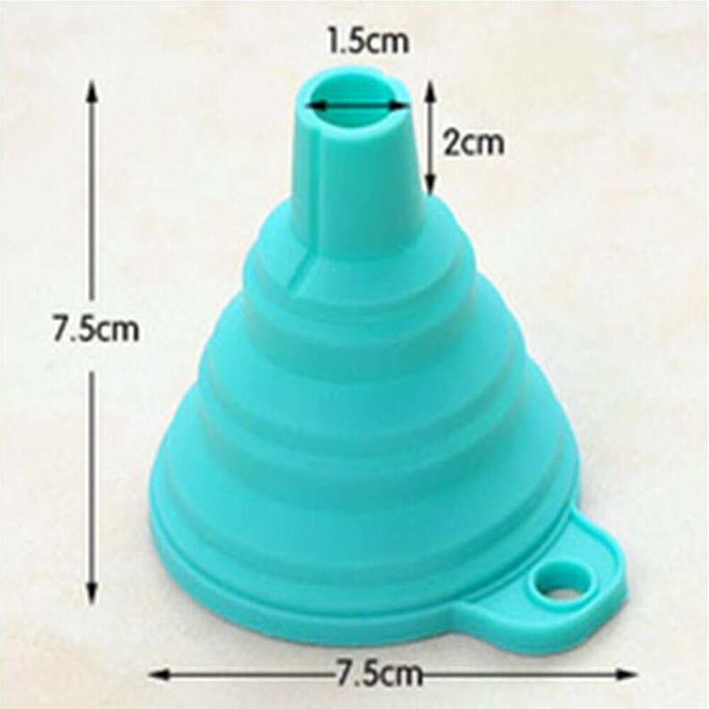 Mini Silicone Inklapbare Trechter Keuken Accessoires Vouwen Draagbare Trechters Worden Opgehangen Huishoudelijke Vloeibare Doseren Keuken Gereedschap