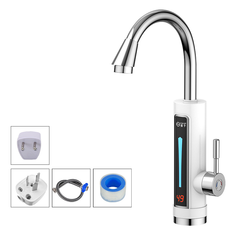 Calentador de agua instantáneo para ducha, grifo de cocina con enchufe europeo de 220V, calentador de agua de 3000W, pantalla Digital para casa de campo