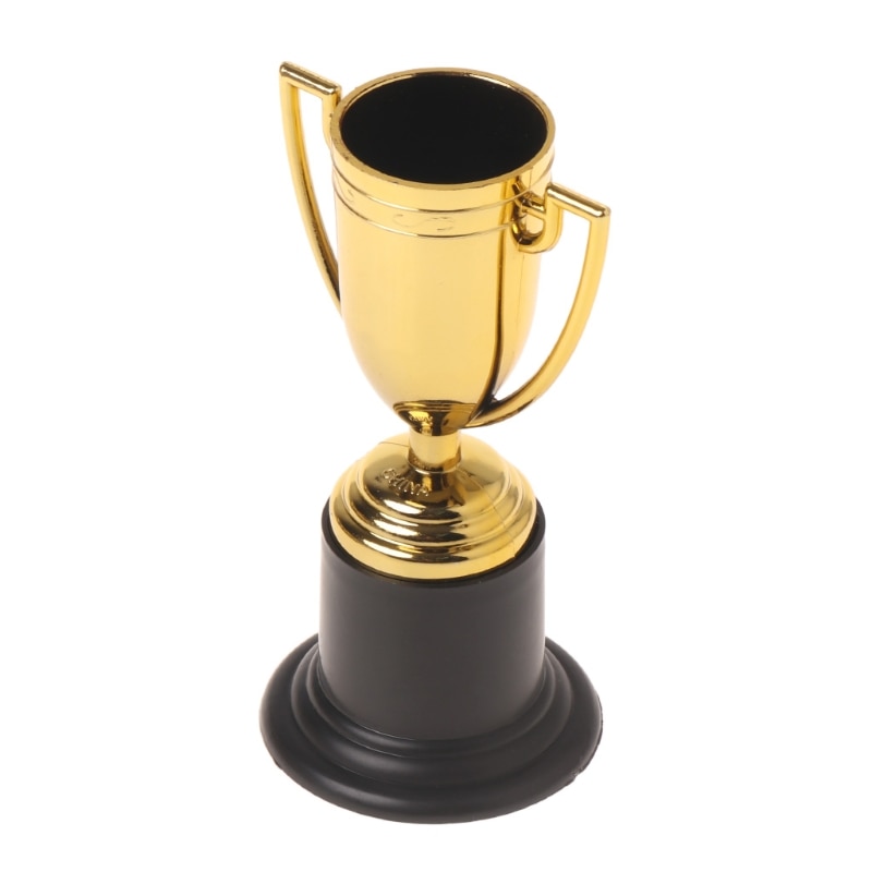 10pcs Safe Eco- friendly ABS Golden Cups Trophy Sports Winner Educational Props Kids Reward Prizes Toys For Kids Game