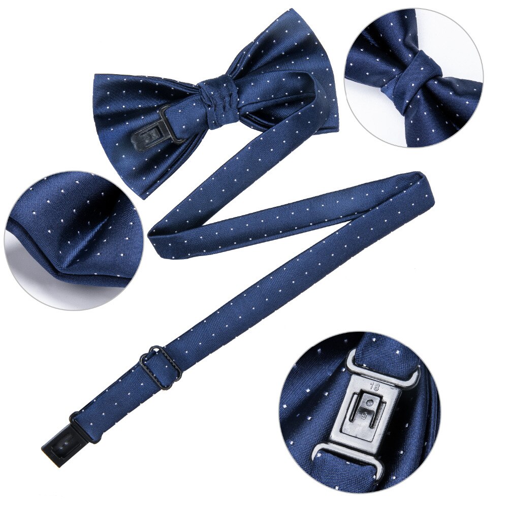 DiBanGu 6 Clips Mode Kinderen Leren Bretels Bandjes Met Strikje Broek Bretels Elastische Blauw Bowtie Verstelbare Bretels