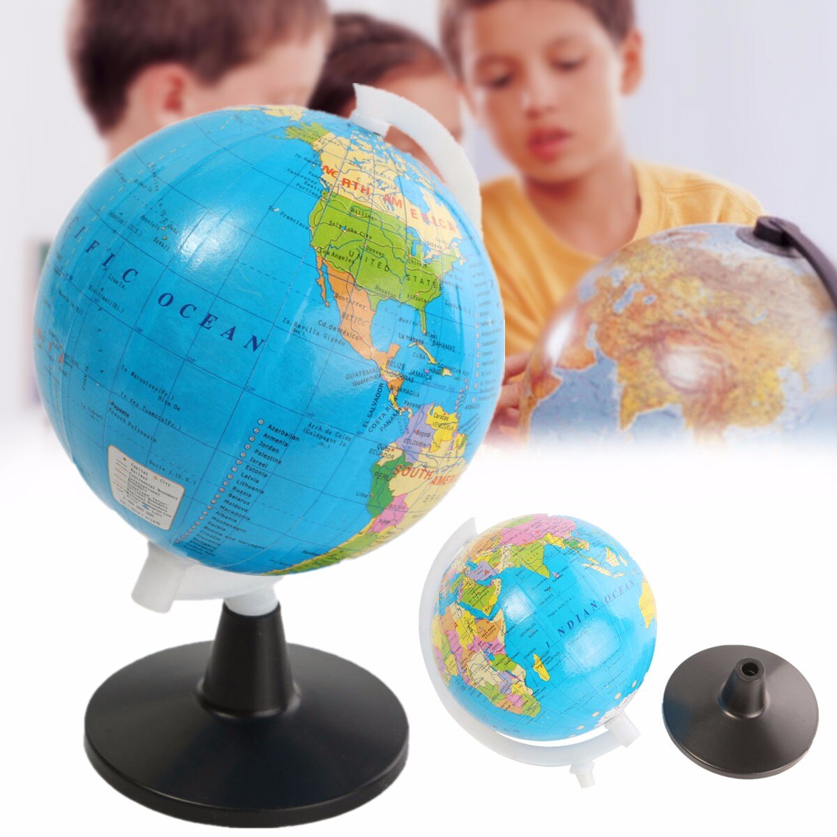 8.5cm verdens landklode med drejelige baser uddannelsesmæssige børn atlas kort kort geografi undervisning forsyninger kontorindretning