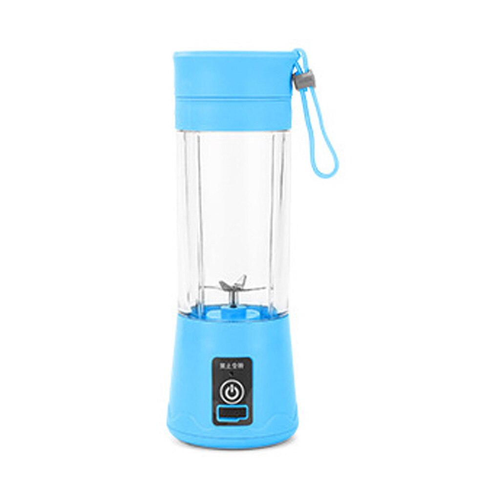 380Ml Draagbare Blender Mixer Elektrische Juicer Machine Smoothie Blender Mini Keukenmachine Persoonlijke Blender Beker Sap Blenders: Blue 4 blades