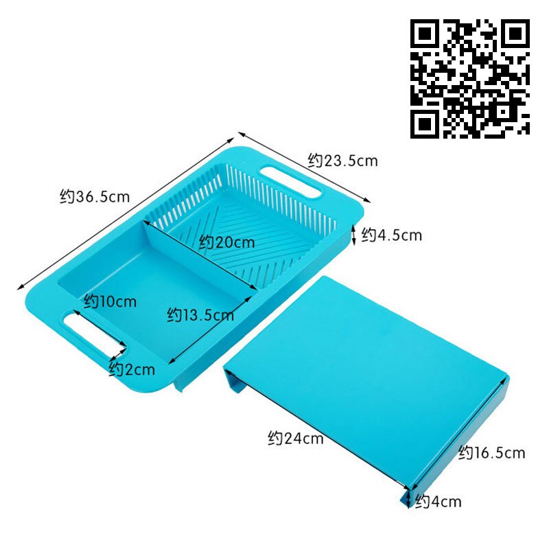 tenmiu Kitchen Sink Cutting Board Plastic Washing Drain Basket Washing and Matching One Sink Rack Chopping Blocks Cn(origin)