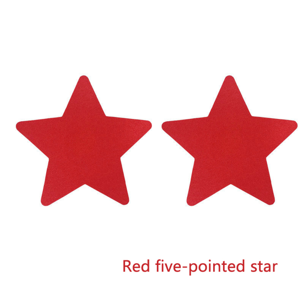 1 par de pegatinas de pasta para el pecho para mujer, cubierta de pezón de estrella, autoadhesiva, Protector de pecho Sexy, pegatinas para pezones, accesorio íntimo: Caqui
