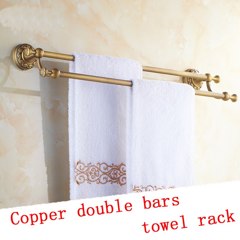 Antique copper double towel bars rack, European br... – Vicedeal