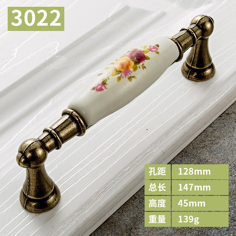 JGARTS 12 X Mix Vintage Look Flower Ceramic Knobs Door Handle Cabinet Drawer Cupboard Pull (12 Flat