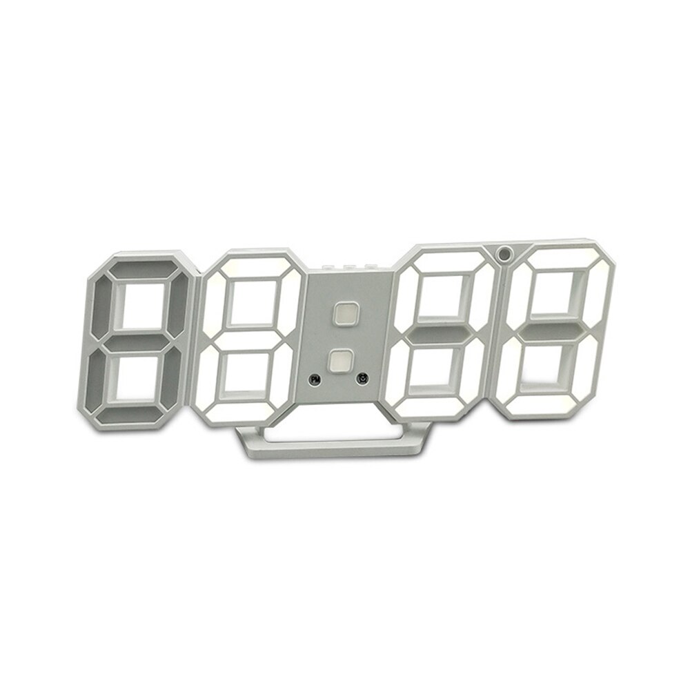 3d ledede usb-opladning digital ur alarm ur elektroniske digitale ure væg horloge boligindretning kontor bord skrivebord ur: 01