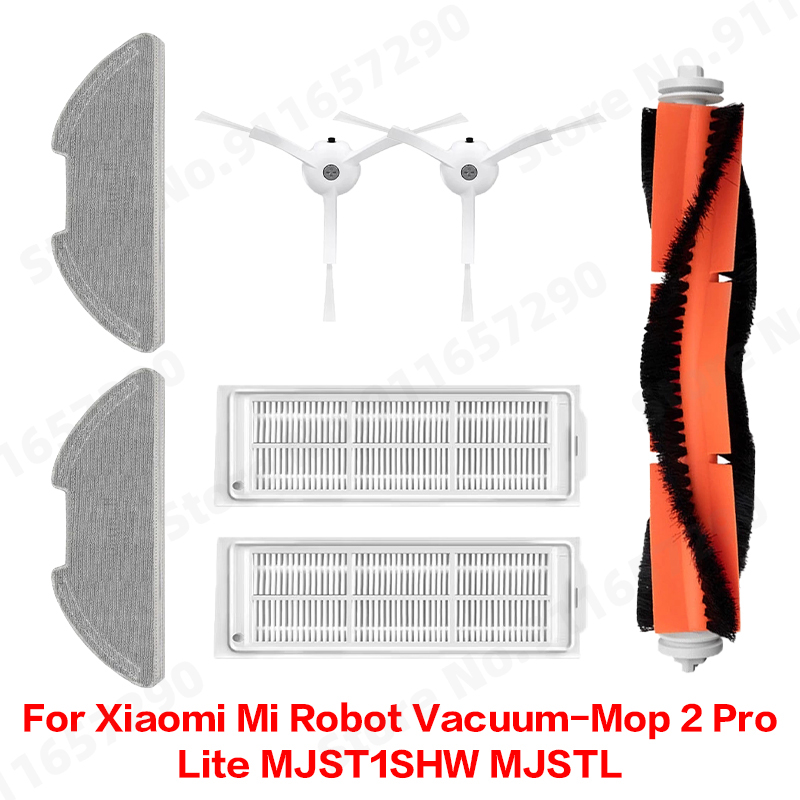 Para Xiaomi Mi Robot aspirador-mopa 2 Pro/Lite MJST1SHW MJSTL Cepillo principal lateral tanque de agua caja de polvo paño de mopa accesorios de filtro HEPA: Rosa