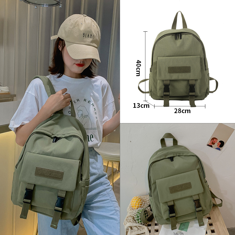 Casual Bags Women Backpack Solid Color Women Shoulder Bag School Bag For Teenage Girl Children Backpacks Travel Bag: green