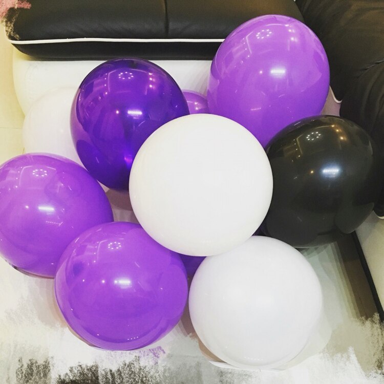 50 stuks Donker Paars ballonnen 12 inch/5 inch witte ballon Bruiloft Ballon Gelukkige Verjaardag Decoratie Globos feestartikelen