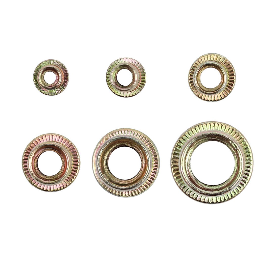 150pcs/box M3 M4 M5 M6 M8 M10 Multi Size Zinc Plated Steel Rivet Nuts Flat Head Fastener Set Nutsert Insert Riveting DIY