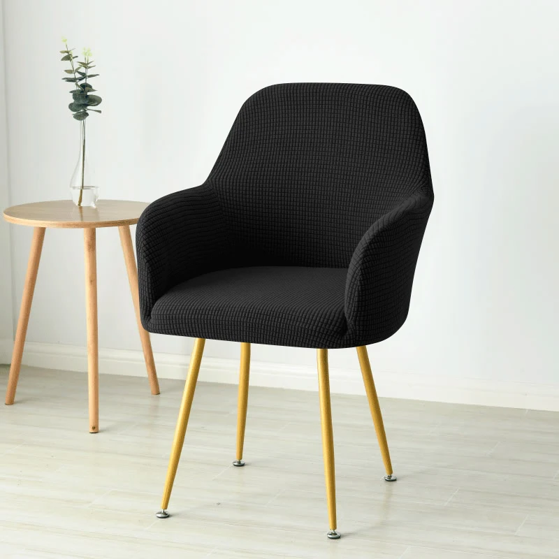 Funda para silla curvada nórdica, fundas para sillón con acento alto inclinado de LICRA Jacquard, fundas para sofá de maquillaje para comedor, cafetería y Bar: plum