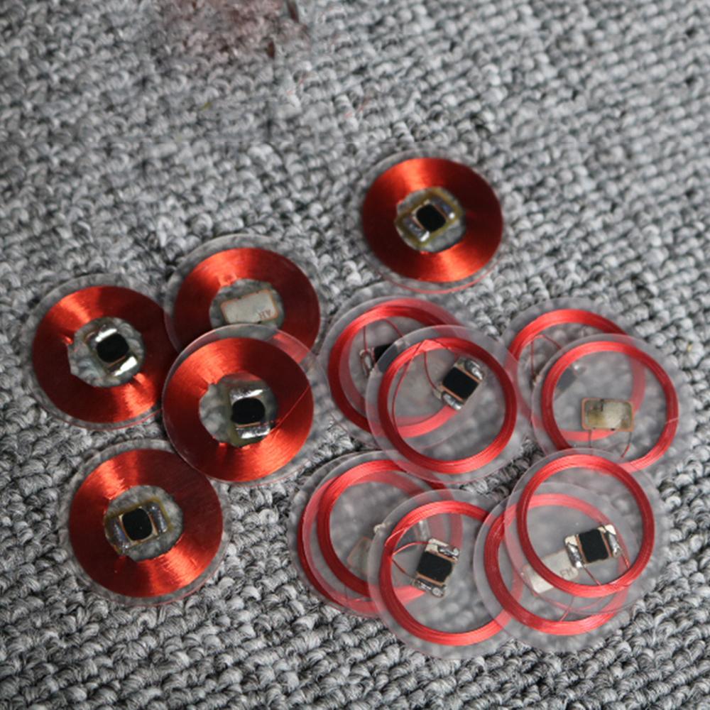 20 pièces/lot 25mm pièce modèle RFID 125KHz EM4305 125KHZ étiquette avec plastique Transparent